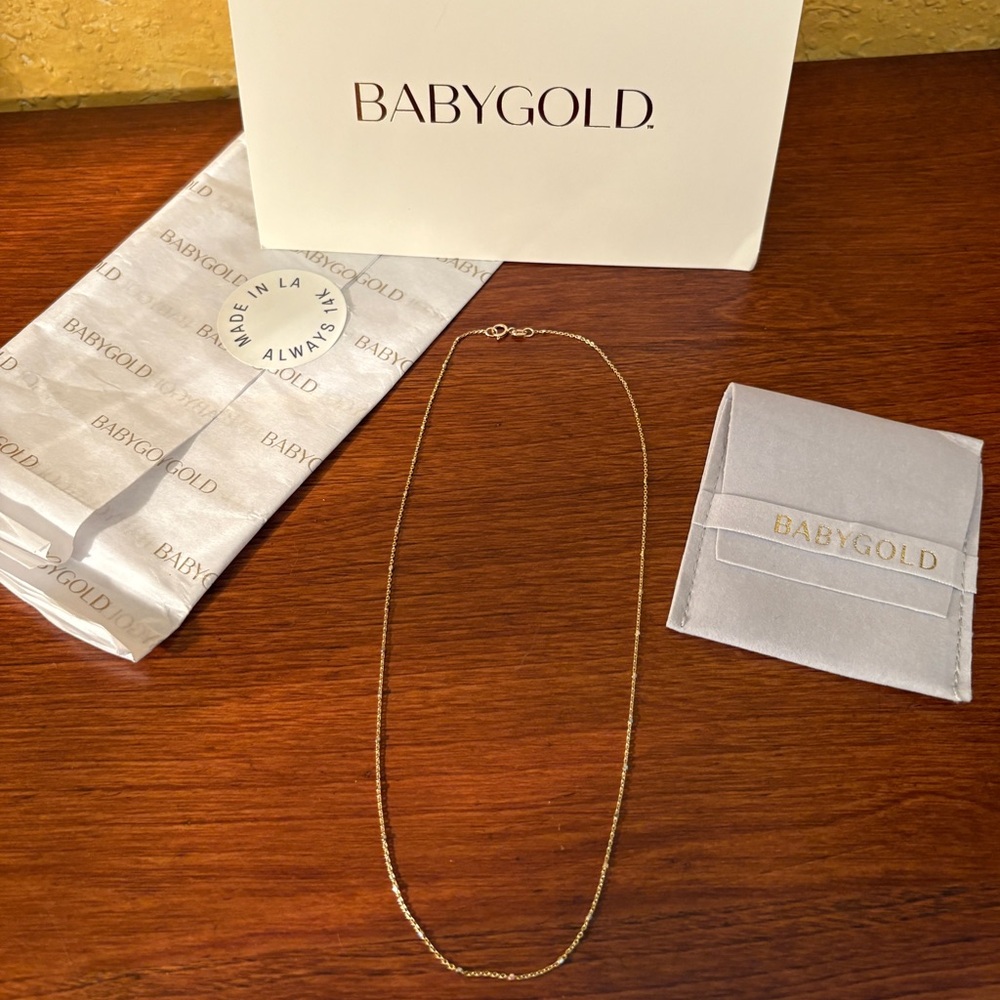 BABYGOLD 14k YG~WG *Sparkle* Chain Necklace